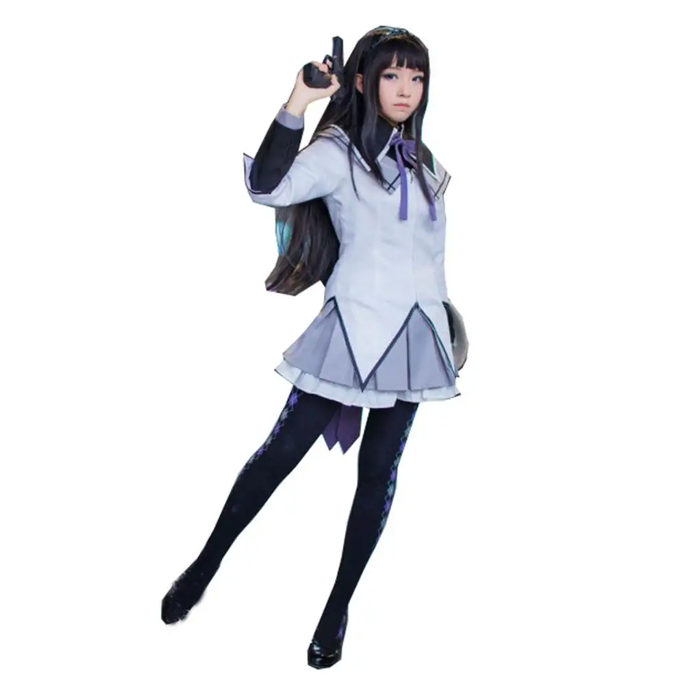 2016 костюм для косплея Puella Magi Madoka Magica карнавальный Akemi Homura боевое платье