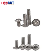 

20pcs M3 M4 M5 M6 304 Stainless Steel Half Round Button Flange Head With Washer Allen Screws Bolt