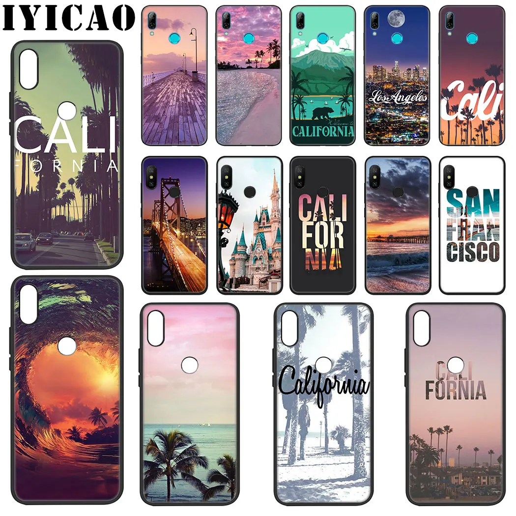 IYICAO California Travel Luxury Soft Silicone Case for Xiaomi Redmi Note 4X 5 6 7 8 Pro 5A Prime |