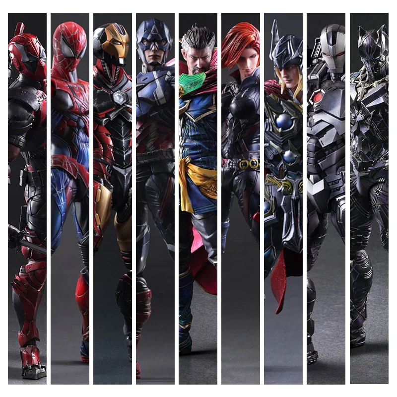 

27CM Avengers Marvel Action Figure Iron man Captain America Spider man deadpool Doctor Strange Model Hand To Do toy for children