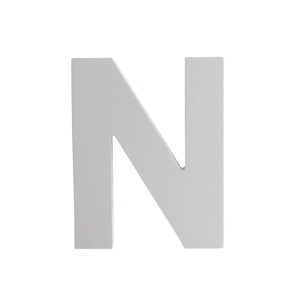N 26 букв ручной работы украшения характер подвесной магазин дома 6x5x1 дюймов модный орнамент Grapheme кулон деревянный слово DIY 3D - Цвет: N