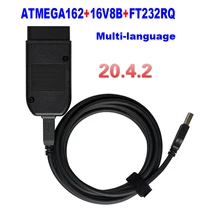 VAG COM 20,4 OBD кабель VCDS HEX V2 USB интерфейс для VW AUDI Skoda Seat VAG 20.4.1 многоязычный ATMEGA162 + 16V8 + FT232RQ