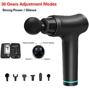 

2600-9800r/min LCD Massage Gun Sport Therapy Massager Body Relaxation Pain Relief massage gun 2020 with 2550mAh Quickly Charged