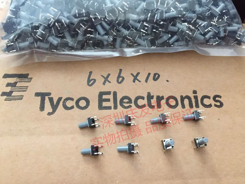 Оригинальные TYCO Tyco 6*6*10 такт переключатель вертикальный кнопочный 4 фута |