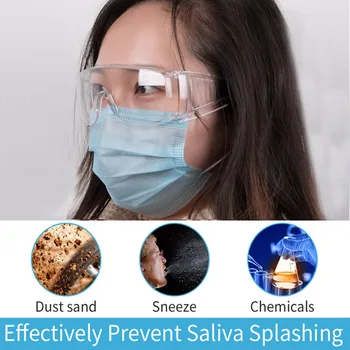 

Safety Goggles Glasses Transparent Dust-Proof Glasses Working Glasses Lab Dental Eyewear Splash Eye Protective Anti-wind Glasses
