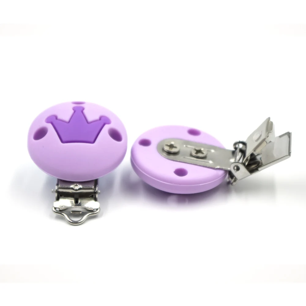 Lilac Crown 10 шт. Корона звезды силиконовые детские соски зажимы DIY прорезывание зубов ожерелье игрушки Детские Силиконовые Прорезыватели аксессуары ниппель для клипа застежки - Цвет: Lilac Crown