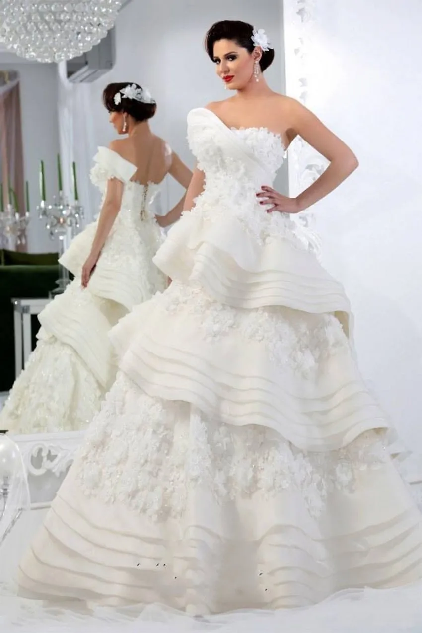 Круглый вырез Аппликация одно плечо vestido de noiva Кружева органзы мусульманский Арабский Кафтан свадебное платье Мать невесты платья