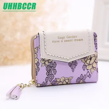 

2019 Tassel Women Wallet Small Cute Wallet Women Short Leather Women Wallets Zipper Purses Portefeuille Female Purse Clutch