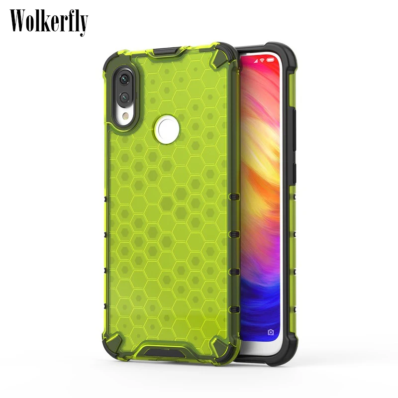 

Dual Layer Hybrid TPU + PC Armor Case For Xiaomi Redmi 7 Note 7 Note5 Pro Honeycomb Clear Cover For Xiaomi Mi A3 CC9 CC9E Case