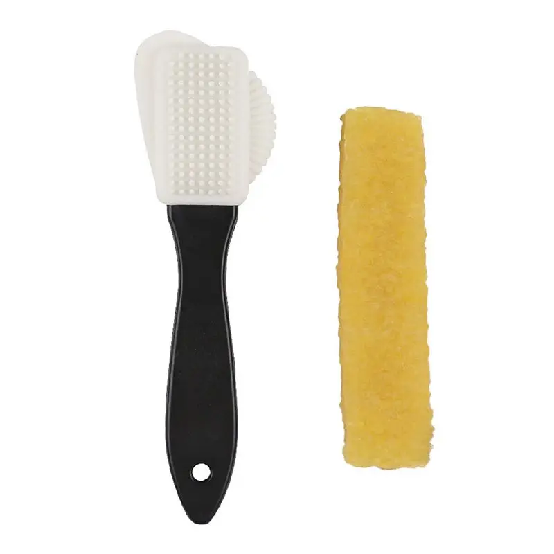 

3 Side Cleaning Brush Set Useful Suede Shoe Brush Rubber Eraser Set S-shaped Shoe Cleaner for Nubuck Suede Boot Shoe Brush