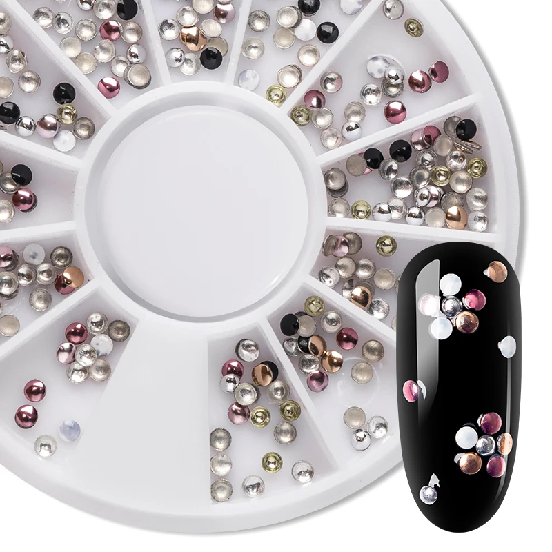 RBAN NAIL 3D Nail Decoration In Wheel Different Size /shape Various Beads Nail Decoration Pearl Diy Nail Art Manicure Decoration - Цвет: Q02150