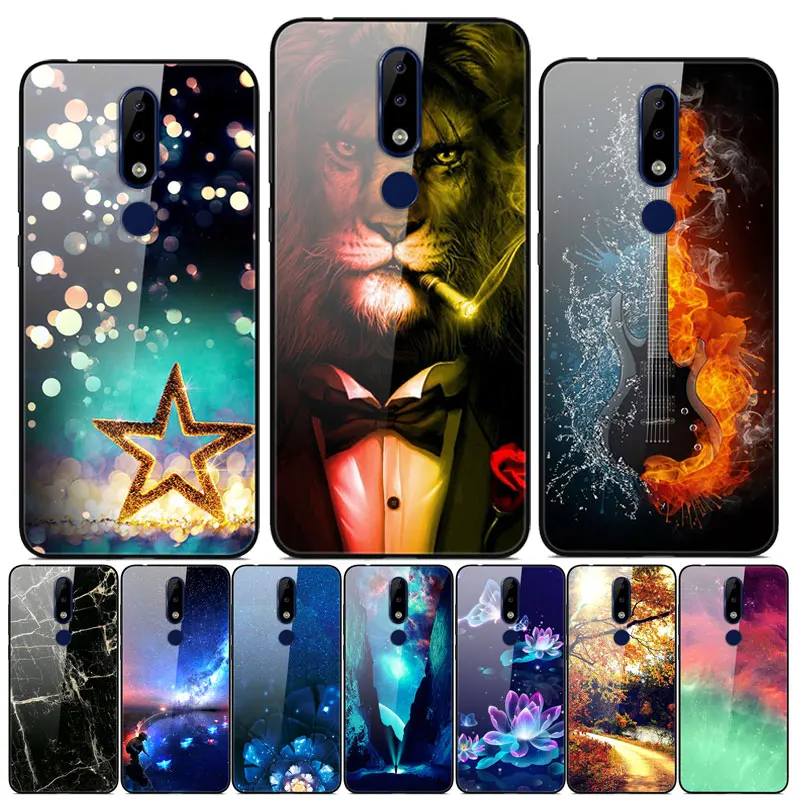 Для Nokia 5,1 Plus Чехол Жесткий закаленного стекла задняя Распечатать Чехол для Nokia 5,1 Plus X5 X 5 5,1Plus чехол Nokia5.1 Plus бампер