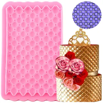 

Pearl Grid Dots Cake Border Silicone Molds Wedding Cupcake Topper Fondant Cake Decorating Tools Candy Chocolate Gumpaste Moulds