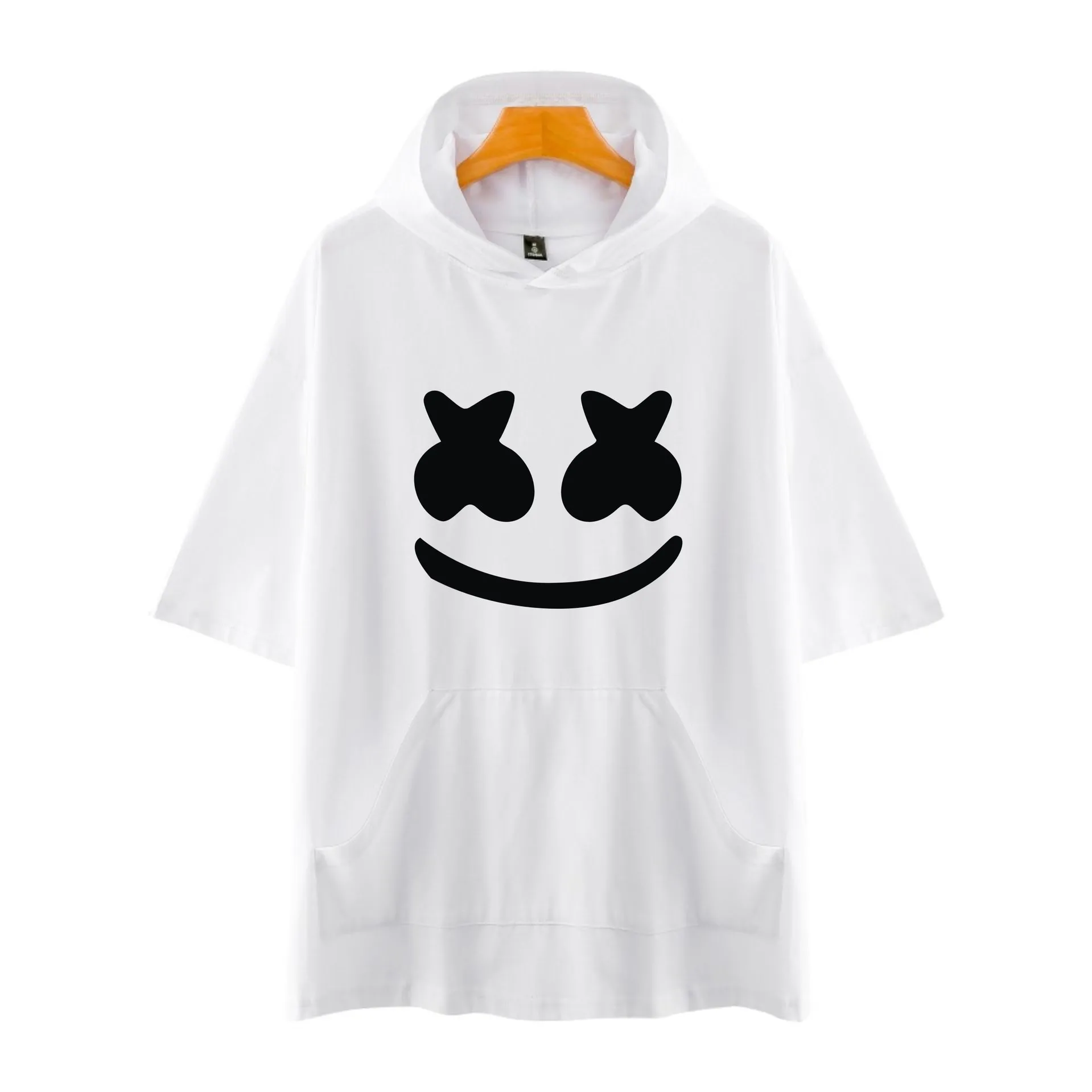 

High quality XXS-4XL Cool Men or Women hot 3d T-shirt Print Marshmallow dj marshmello Loose Leisure Short Sleeve Hooded t-shirt