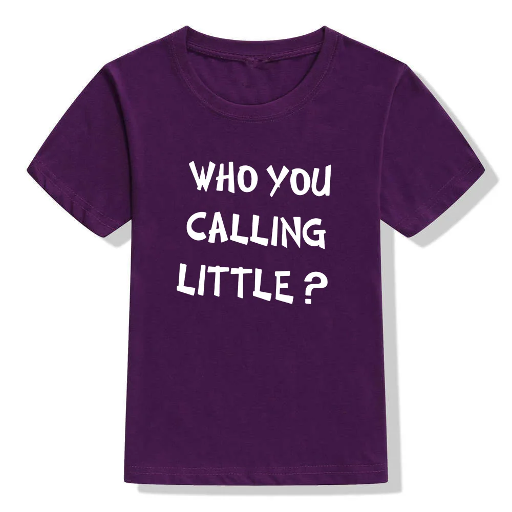 Летняя детская одежда с надписью «Who You Call Little» футболка для мальчиков с коротким рукавом для детей, Повседневная футболка для мальчиков и девочек стильная одежда унисекс - Цвет: 41K4-KSTPP-