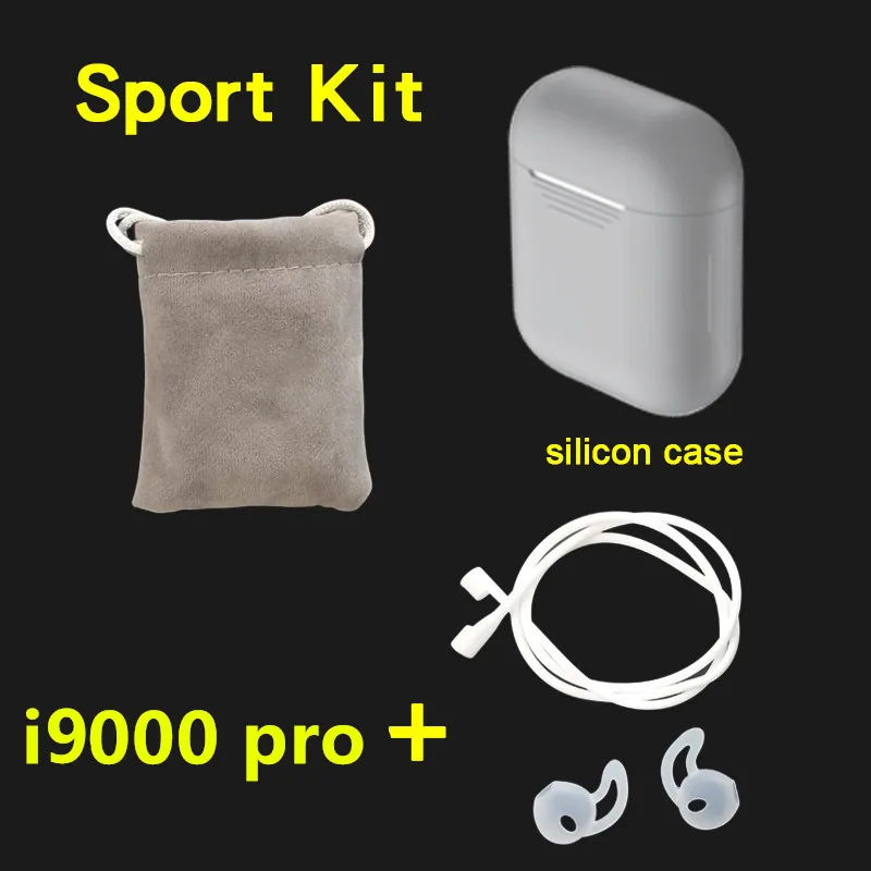 i9000pro kits gray i9000 Pro TWS в ушной датчик Беспроводное зарядное устройство наушники gps для Iphone Android PK 1536U i90000 pro i100000 tws - Цвет: i9000pro kits gray