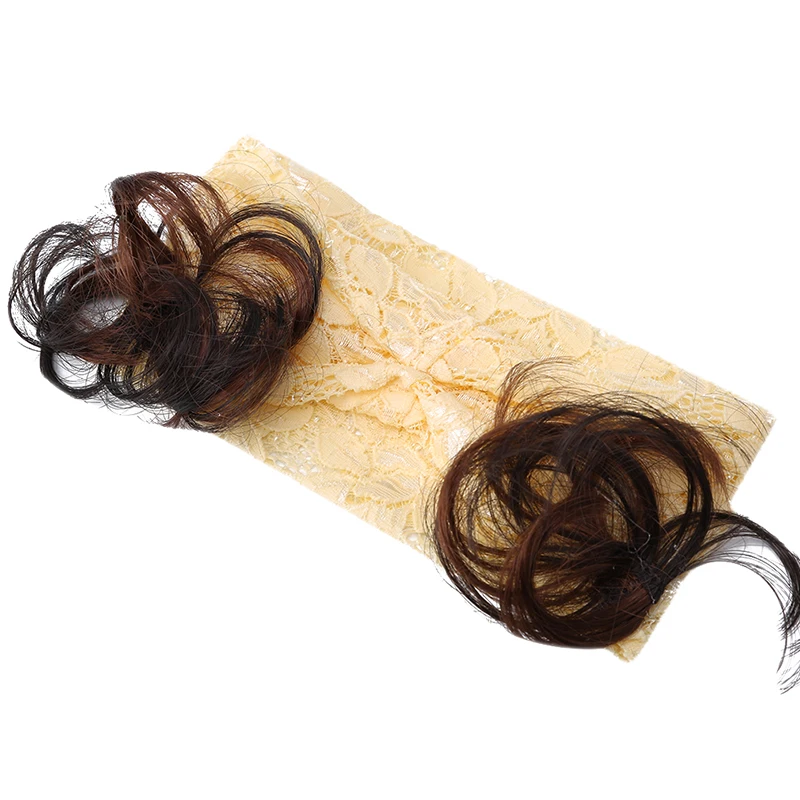 1 шт., модный кружевной парик для девочек, детская лента для волос, повязка на голову, Детские вечерние аксессуары для волос, повязка на голову