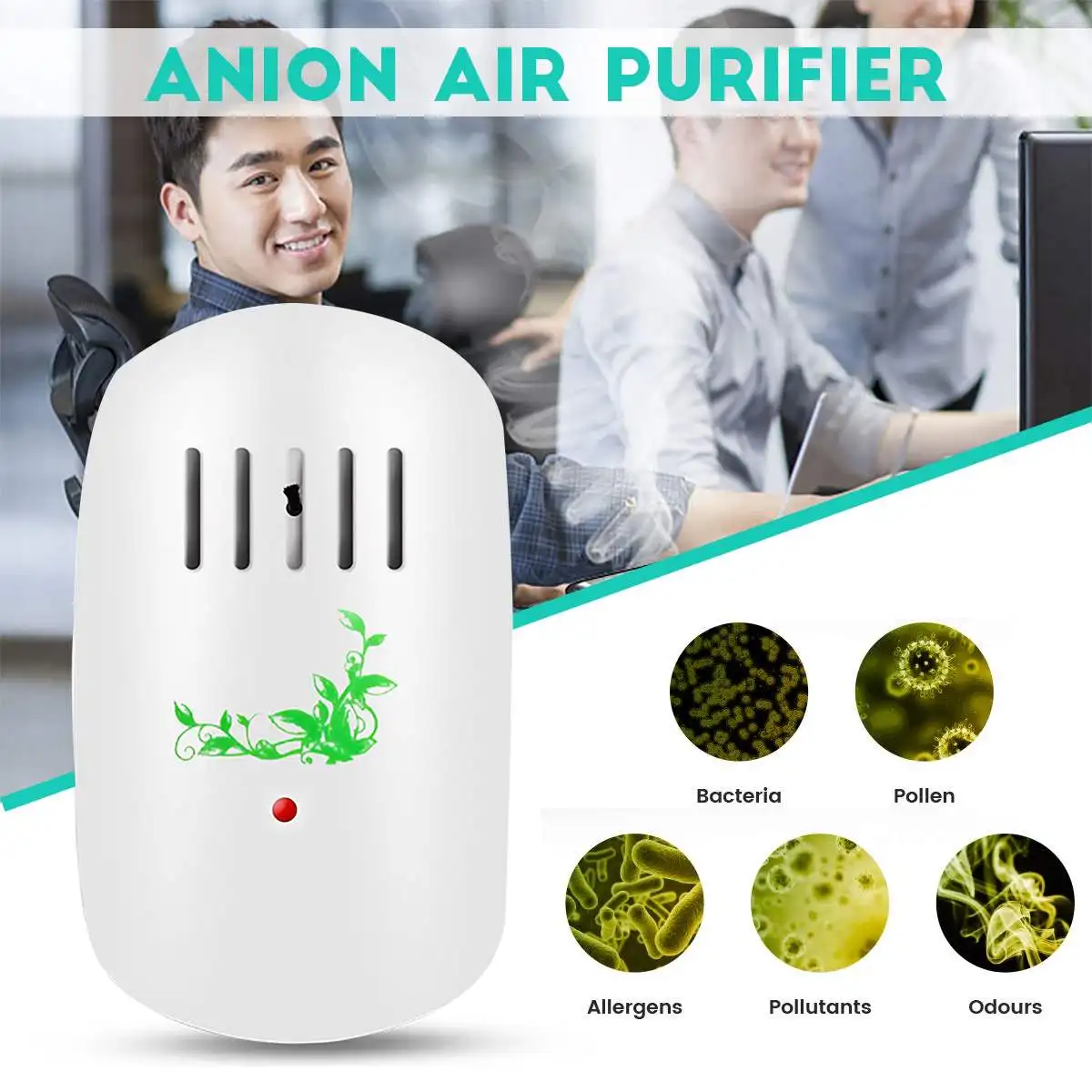 

Mini Air Purifier For Home Negative Ion Generator Air Cleaner Remove Smoke Dust Purification Anti Allergies Home Room office