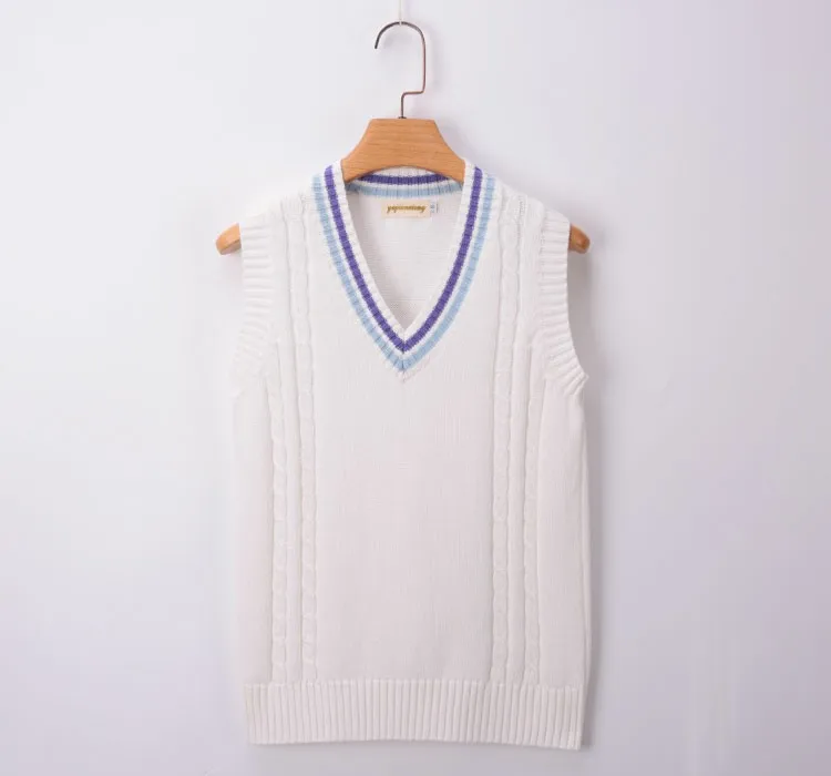 sweater Японская жилетка JK в школьном стиле с v-образным вырезом, свежий свитер с петельками, вязаный свитер, школьная форма, жилет, Осень-зима, CH-5 - Цвет: sweater