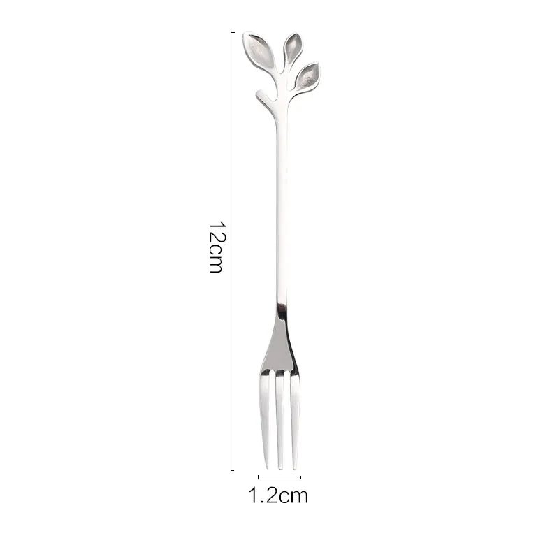 4pcs per set Креативный скандинавском стиле 304 из нержавеющей стали мини-Ложка десертная кофейная ложка с фруктовой вилкой свадебный подарок вил столовая - Цвет: 4pcs per set