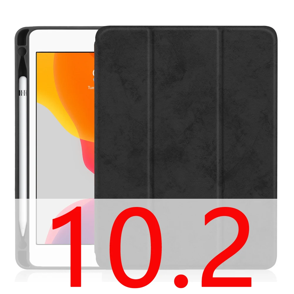 black 10.2 Для iPad Pro 10,5 чехол с карандашом держатель для iPad Air 3 чехол Funda, GOOJODOQ для iPad 10,2 чехол Pro 10,5 чехол - Цвет: black 10.2