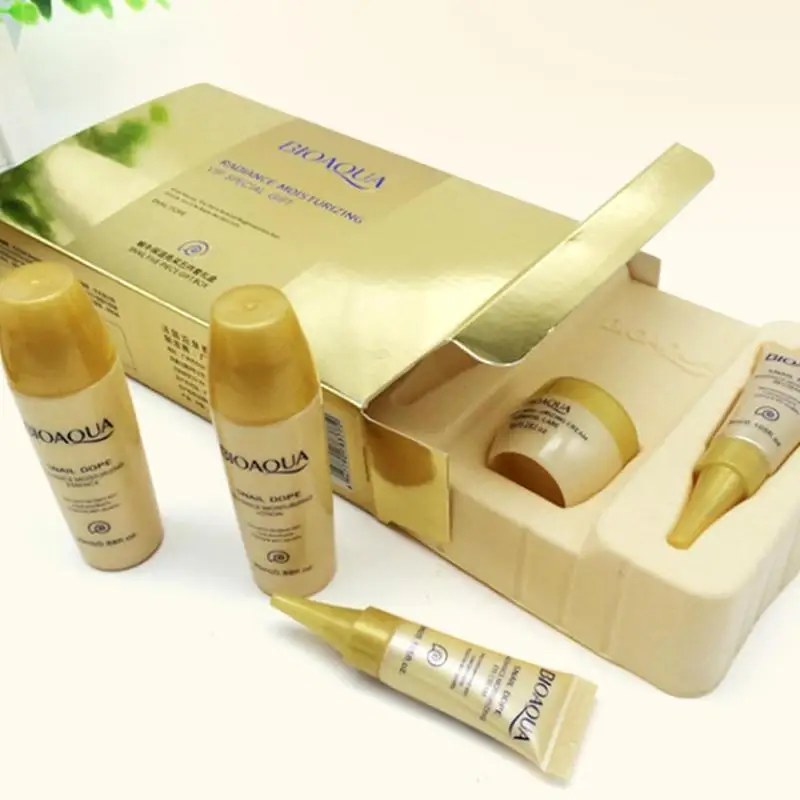BIOAQUA Snail Cream набор 5 шт. Сыворотка для лица увлажняющий отбеливающий крем для лица с гиалуроновой кислотой улитки против старения морщин