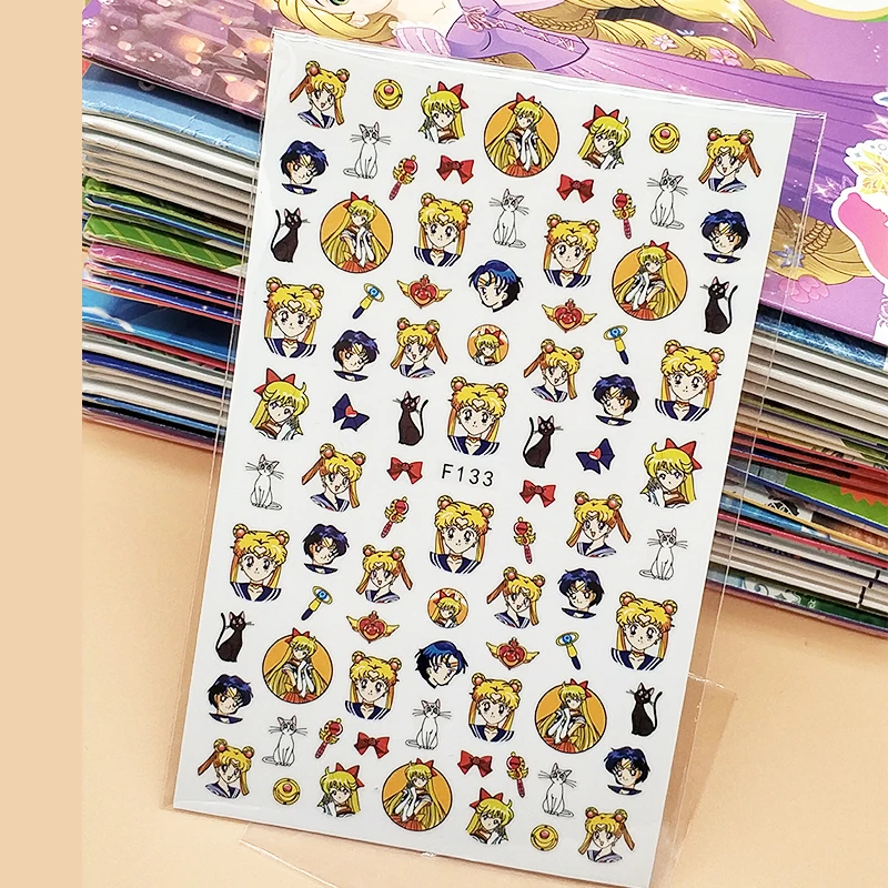 Discount 3D Stickers for Nails Bow Anime Girl Cat Designs Nail Art Decorations Foil Decals Wraps oRKe1Nz7Z