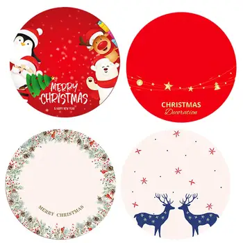 

90cm Round Shape Santa Snowman Elk Christmas Tree Skirts Carpet Xmas Tree Apron Cover Floor Mat Ornament Home Decoration