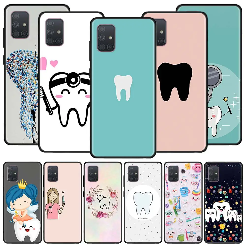 Стоматологический чехол для Samsung Galaxy A51 A71 M31 A41 A31 A11 A01 M51 M21 M11 M40 черный мягкий
