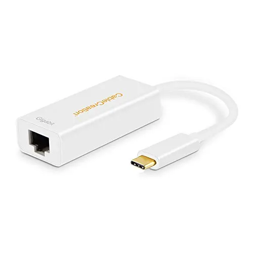 Белый Адаптер USB C для Ethernet, сетевой адаптер типа C для Gigabit RJ45 LAN, совместимый с MacBook Pro, iPad Pro/MacBook Air - Цвет: Белый