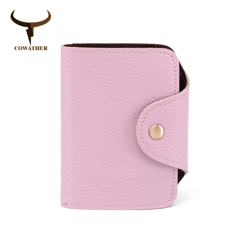QK060light purple COWATHER женский кошелек из натуральной коровьей кожи наивысшего качества кошелек модный дизайн женский кошелек из бычьей кожи, с карманом для карт большой вместительный кошелек - Цвет: QK060light purple