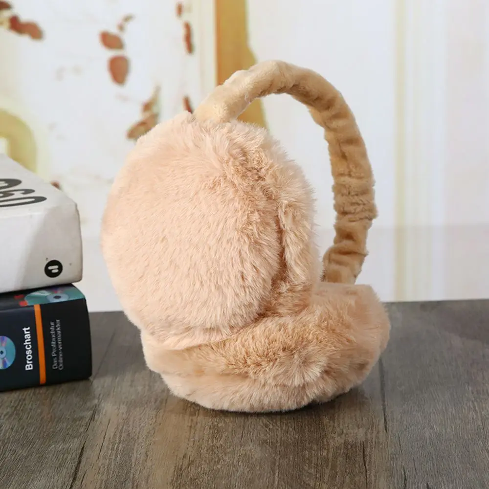 New Hamburger Adjustable Foldable Lady's Warm Ear Bag Carries The Winter And Winter Cold And Anti Freezing Plush Ear Protectors - Цвет: Абрикосовый