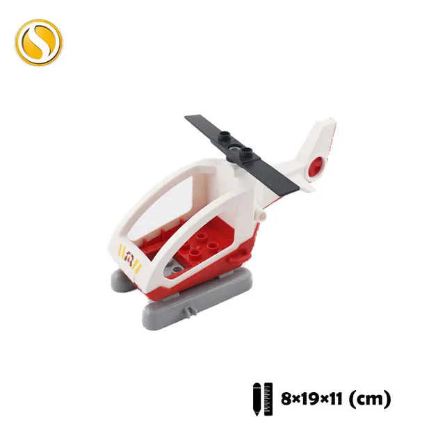 Trailer Car model Airplane Big Building Blocks Vehicle Accessory Compatible Classic Assemble Bricks Children DIY Toys Girl Gift CHE027-hong