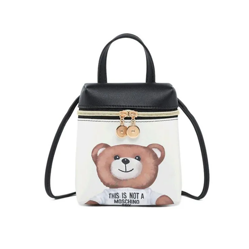 

Cute Mini Crossbody Mobile Phone Bag Girl Cartoon Small Handbags PU Leather Messenger Shoulder Bags Bear Bag