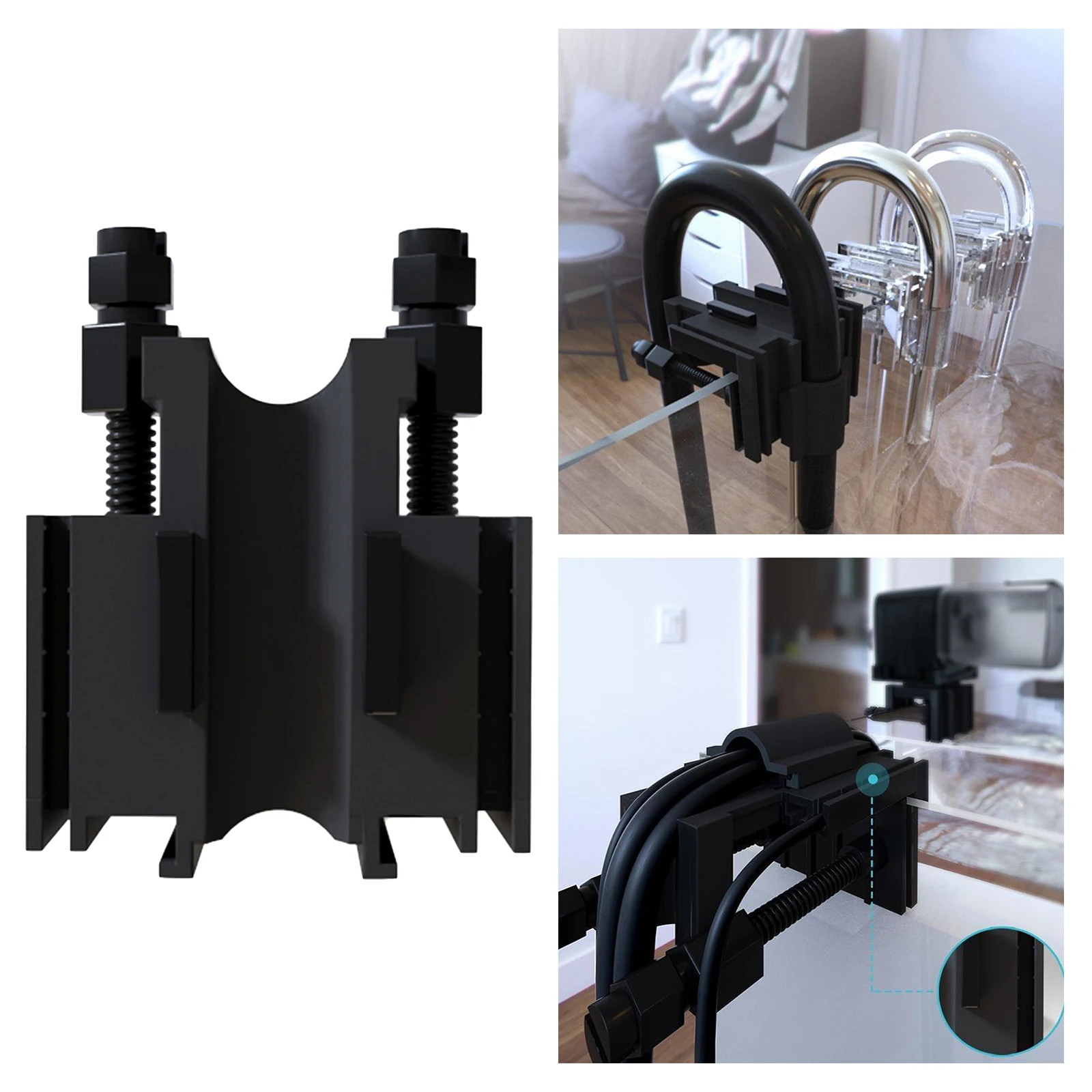 Practical Aquarium Water Tubes Clamp Plastic Fishing Tank Pipe Holder Fixed Clips Organizer, 57x32x67mm