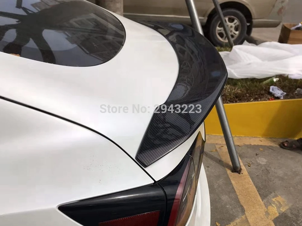 Для Новая Tesla модель 3 автомобильные аксессуары Высокое качество Настоящее углеродного волокна задний багажник спойлер заднего крыла украшения