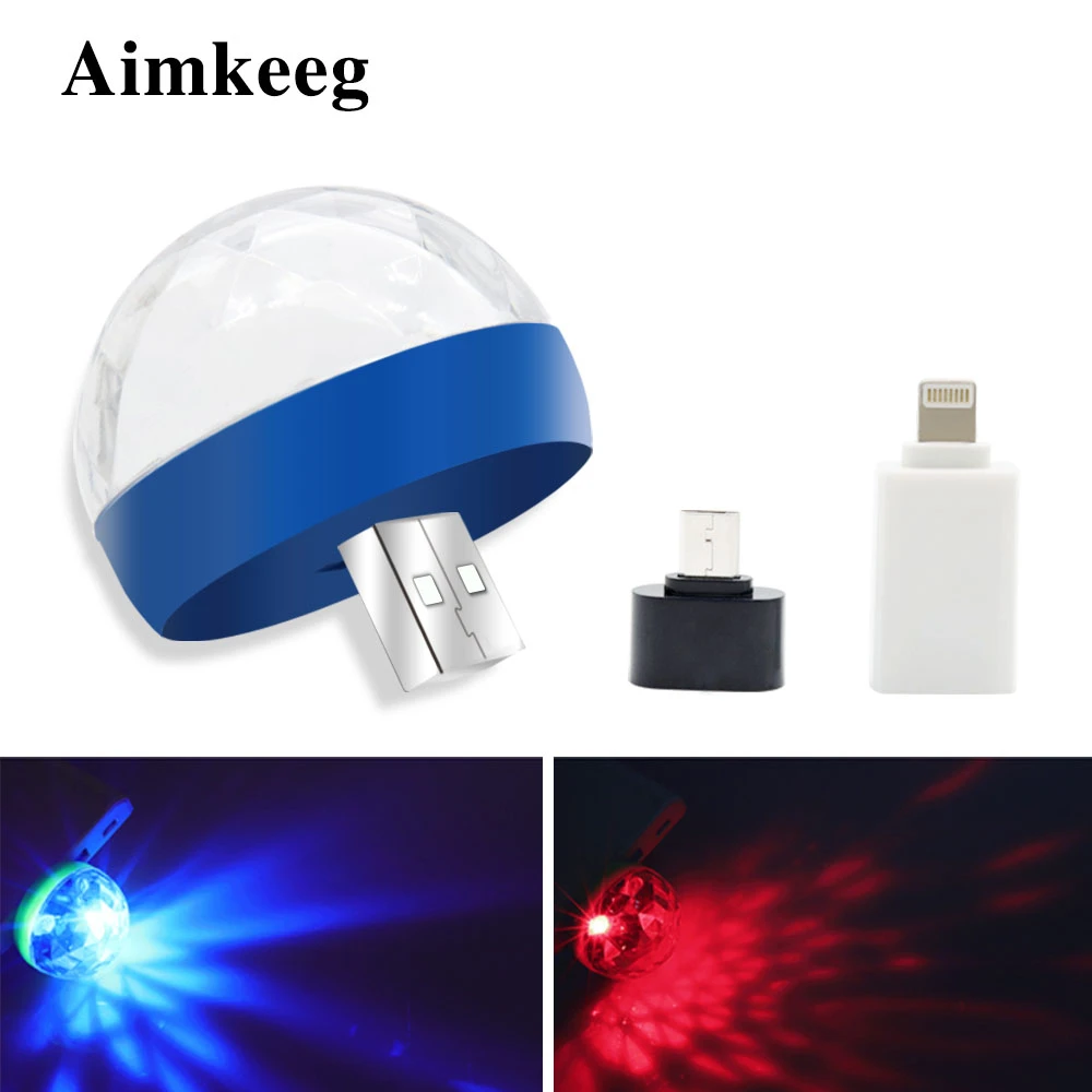 Aimkeeg RGB мини USB LED вечерние светодиодные лампы портативное управление звуком