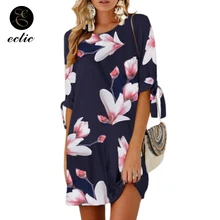 Богемное шикарное стильное платье с цветочным принтом и узлом пляжное платье Femme Ete размера плюс платья для женщин 4xl 5xl 6xl Sukienka элегантное платье