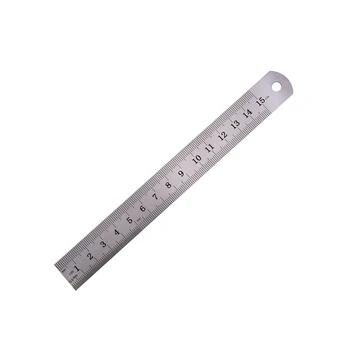 

1 PC 15cm Metal Straight Ruler Precision Double Sided Learning Office Stationery Drafting Supplies