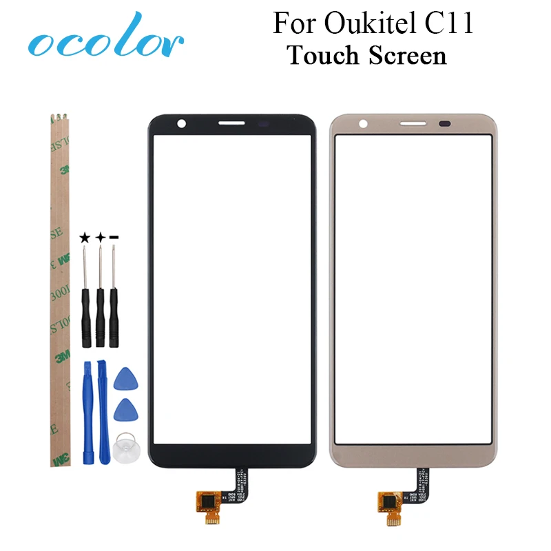 

ocolor For Oukitel C11 Touch Screen Digitizer For Oukitel C11​ Touch Screen Panel Glass Sensor Phone Accessories +Tools+Adhesive