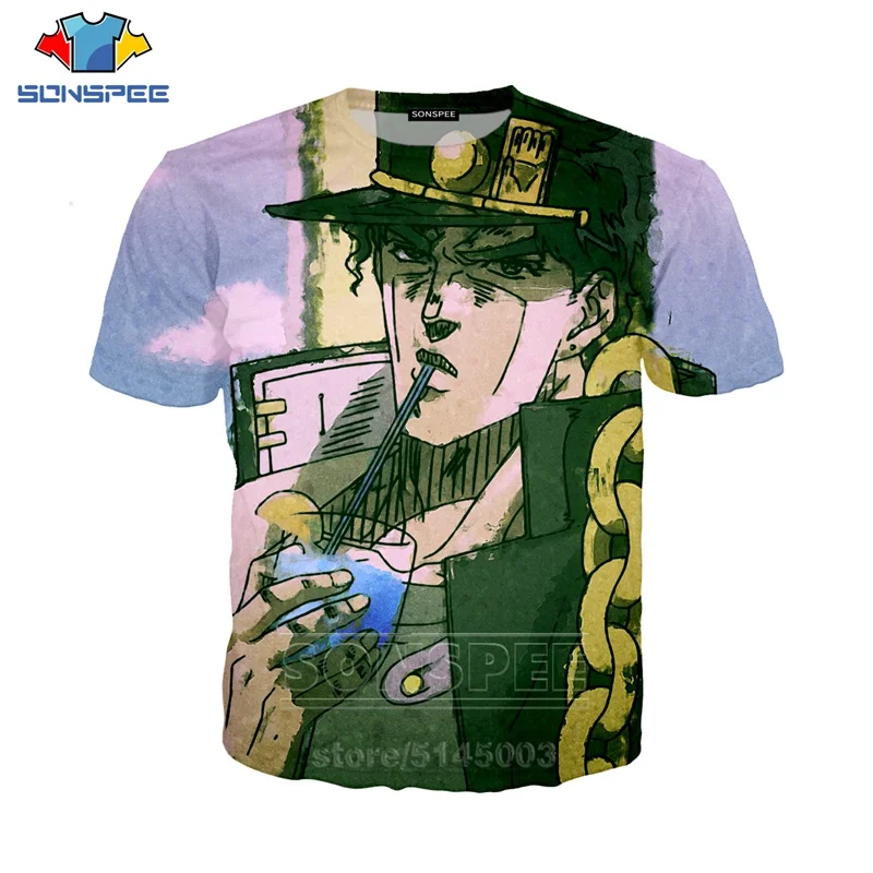 JoJo Необычные Приключения футболка для мужчин женщин Аниме Толстовка 3D принт Higashikata Josuke короткий рукав хип хоп топы пуловер C045-02