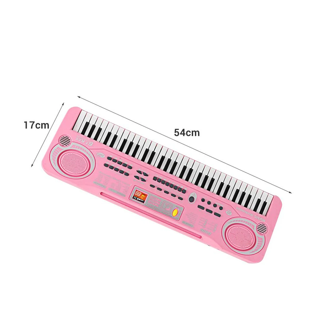 Portable Musical Piano, 61 Keys Electronic Digital Keyboard with Microphone Toys for Beginner & Kids