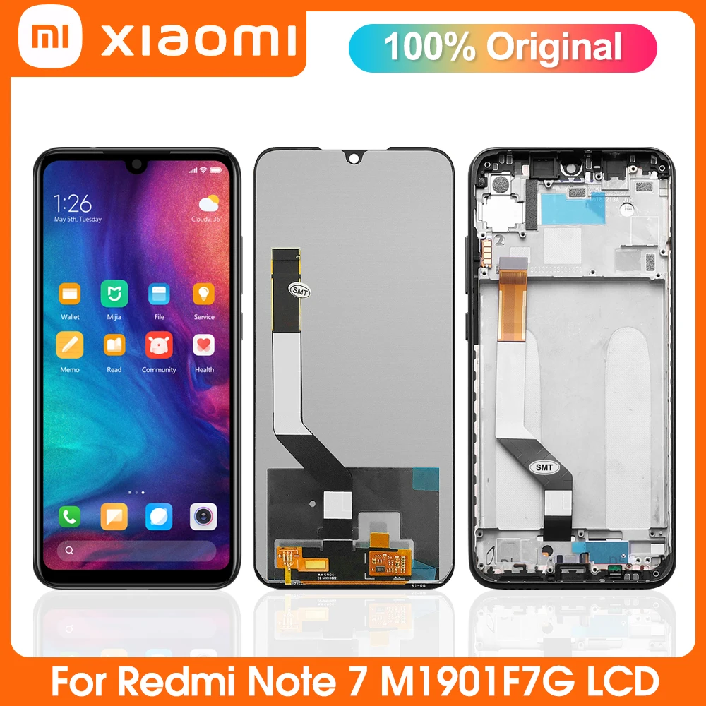 Оригинальный ЖК-дисплей 6 3 дюйма для сотового телефона Xiaomi Redmi Note 7 сенсорный