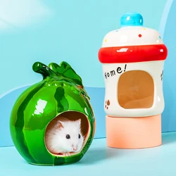Maison de Hamster en céramique, nid pour petit Animal, hérisson, Mini lit pour Animal, cochon d'inde, accessoires pour Hamster, salle de refroidissement 