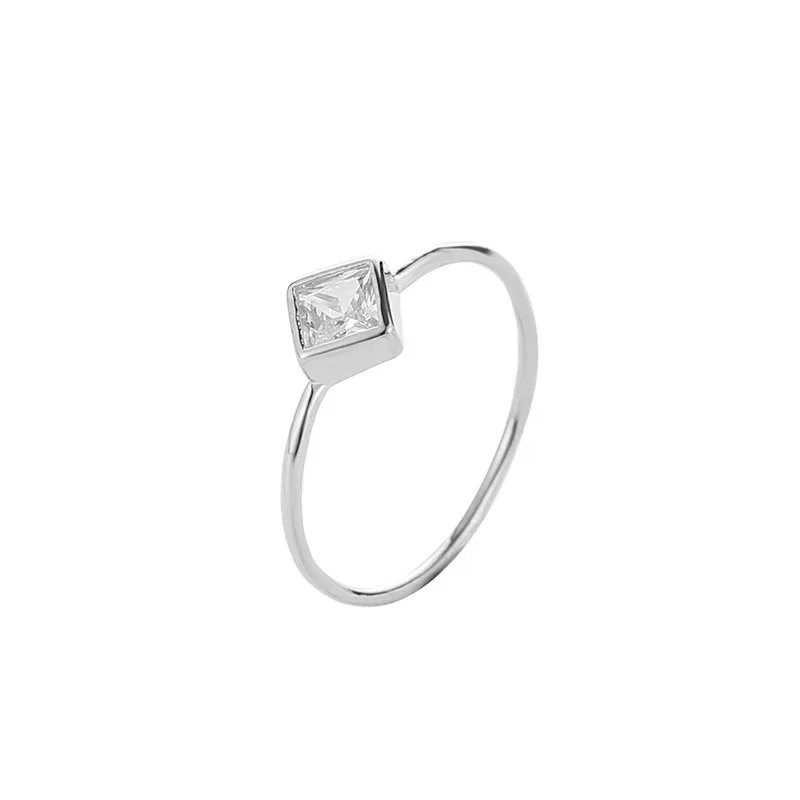 silver Япония и Южная корейский горный хрусталь кольца для женщин серебряные золотые кольца свежие свадебные женские очаровательные кольца на кончик пальца ювелирные изделия из кристаллов - Цвет основного камня: silver