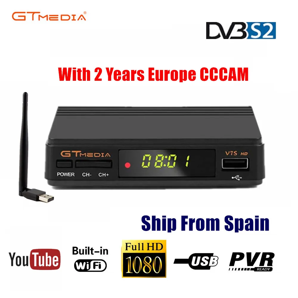 Freesat V7S HD GTMEDIA V7S HD спутниковый ресивер Full 1080P DVB-S2 HD Поддержка 2 года Cccam Cline powervu сеть