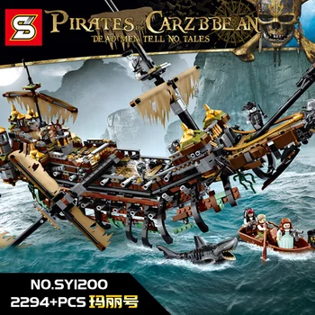 

Pirate Caribbean Ship Silent Mary Building Blocks Compatible 71042 Toy LP 16042 for Child Birthday Gifts