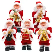 Электрический подвижный Санта-Клаус с музыкальным инструментом, рождественский подарок для детей, Настольный Декор для дома, Рождественский подарок на год