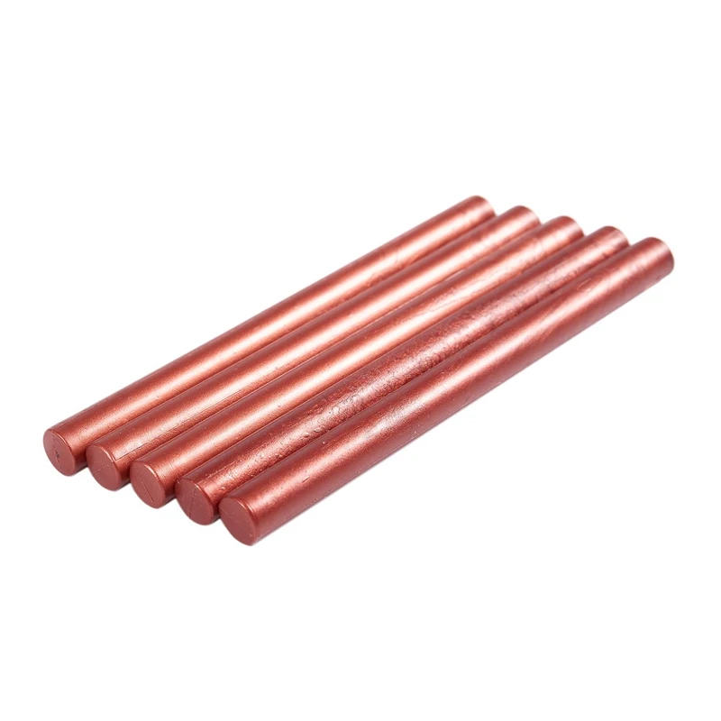 

5pcs Wax Stamp Stick Baton Vintage Flexible Round To Seal Letter Post Red Gold