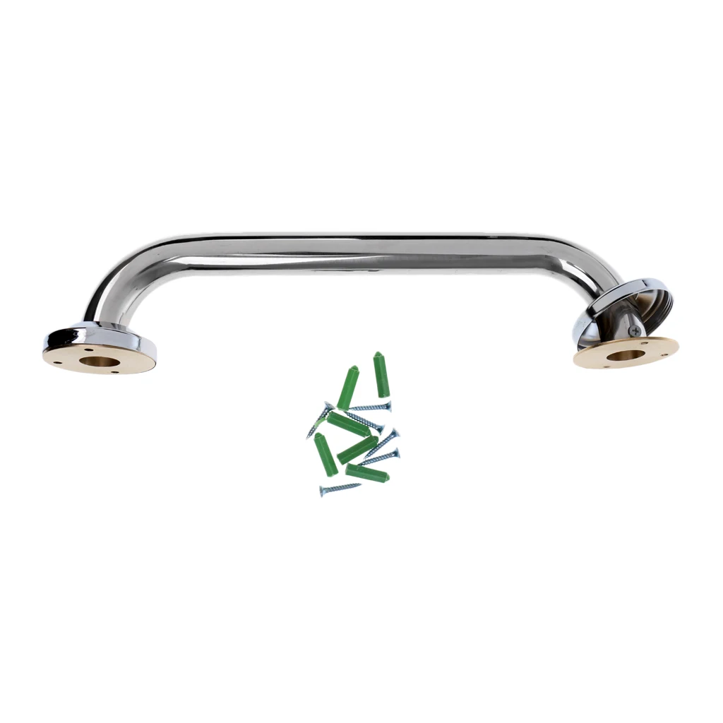 Marine Handrail Bathroom Grab Handle-13"-Round Flange Base Hand Rails